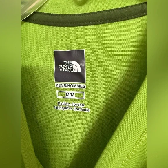 The North Face Mountain Athletic T Shirt Medium Lime Green Short Sleeve Flashdry - Picture 2 of 5